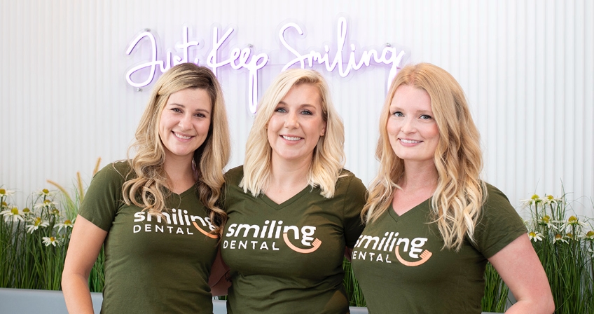 smiling dental team members