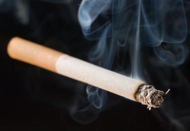 smoking cigarette